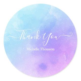 Thank you nice and elegant watercolor typography classic round sticker