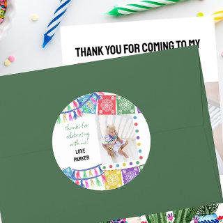 Thank You Photo Papel Picado Fiesta Party Favor Classic Round Sticker