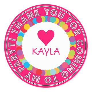 Thank You Rainbow Sticker for Kids Party