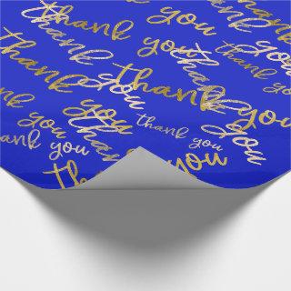 Thank You Script Mermaid Gold Favor Blue