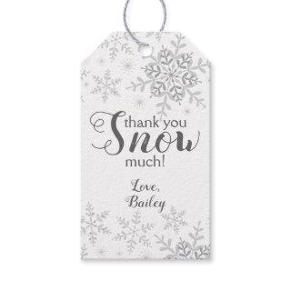 Thank You SNOW Much Winter ONEderland Silver Gift Tags