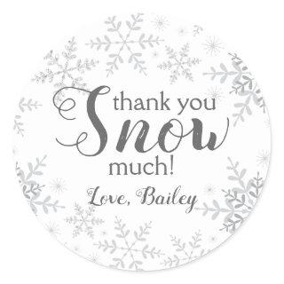 Thank You SNOW Much Winter ONEderland Snowflakes Classic Round Sticker