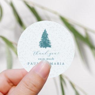 Thank You Snow Much Winter Pine Tree Quinceanera Classic Round Sticker