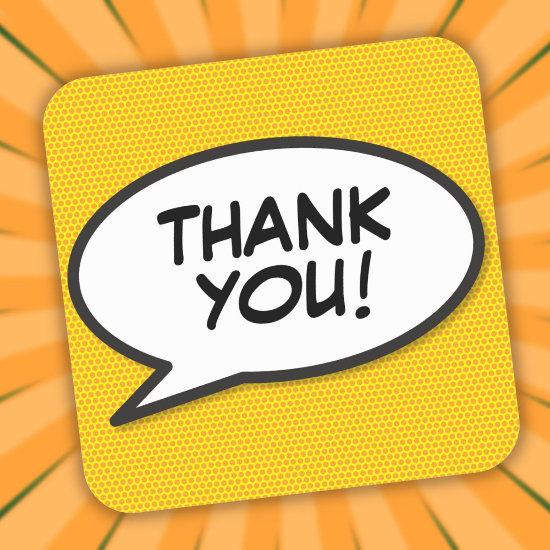 Thank You Speech Bubble Fun Modern Square Sticker