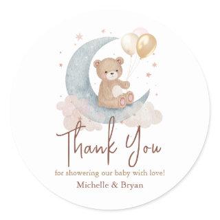 Thank You Teddy Bear Baby Shower Classic Round Sticker