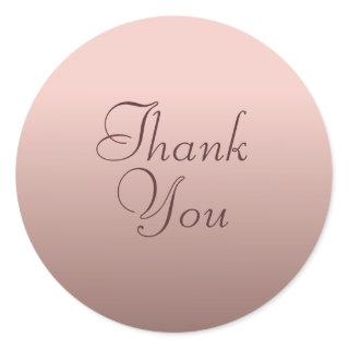 Thank You Text Rose Gold Color Template Elegant Classic Round Sticker
