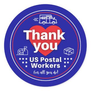 Thank You US Postal Workers STICKER - Dark Blue