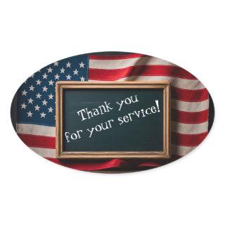 Thank youi for your service! oval sticker