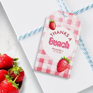 Thanks A Bunch Strawberry Picnic Bachelorette Pink Gift Tags