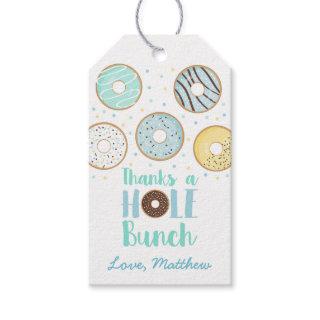 Thanks A Hole Bunch Blue Donut Birthday Gift Tags