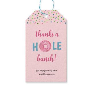 'Thanks a Hole Bunch' cute watercolor donut  Gift Tags