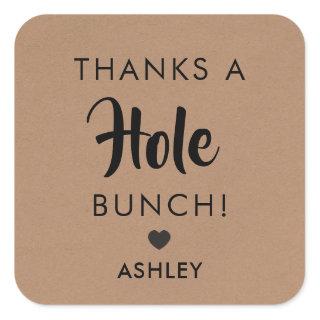 Thanks a Hole Bunch, Doughnut Holes Tag, Kraft Square Sticker