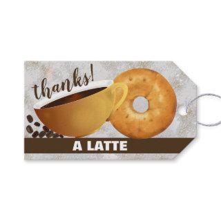 Thanks A Latte Coffee and Bagel | Thank You Gift Tags