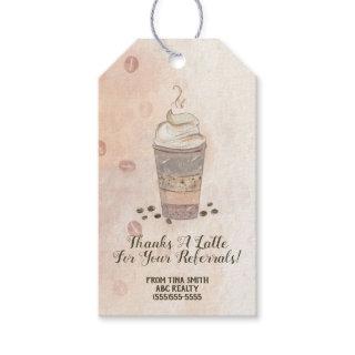 Thanks a Latte Coffee Pop By Gift Tags