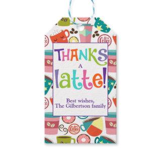 Thanks A Latte Coffee Thank You Gift Tags