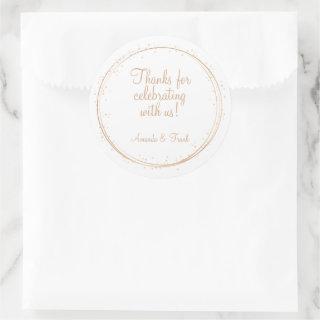 Thanks for Celebrating with Us Wedding Classic Round Sticker