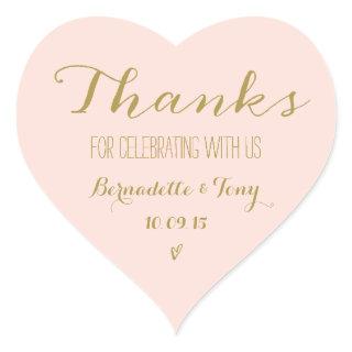 Thanks For Celebrating With Us! Wedding Thank You Heart Sticker