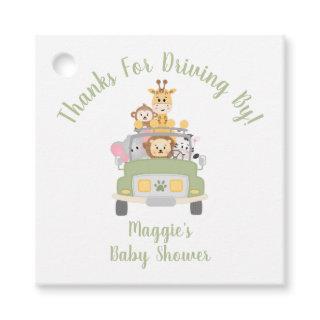 Thanks For Driving By Animal Safari Baby Shower Favor Tags