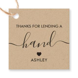 Thanks for Lending a Hand Gift Tag, Kraft Favor Tags