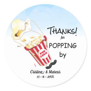 Thanks for Popping By Popcorn Event Classic Round Sticker