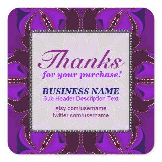Thanks for Purchase Purple Business Sticker