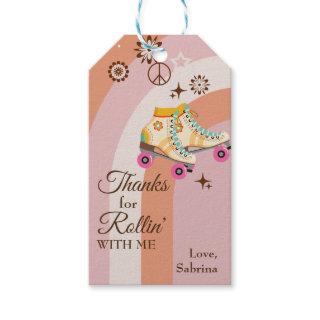 Thanks for Rollin' With Me Roller Skate Birthday Gift Tags