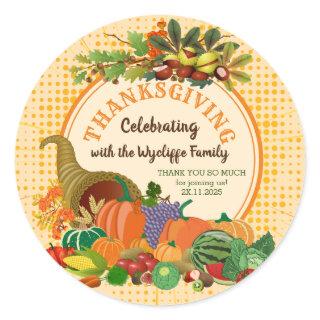 Thanksgiving Cornucopia Abundance Horn of Plenty Classic Round Sticker