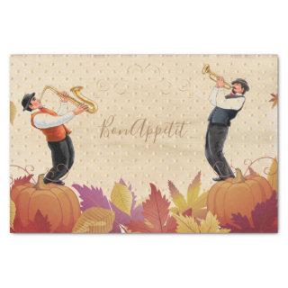Thanksgiving Jazz Fall Maple Leaves BON APPÉTIT Tissue Paper