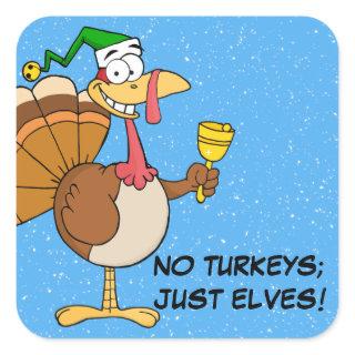 Thanksgiving Turkey Funny Disguise for Christmas Square Sticker