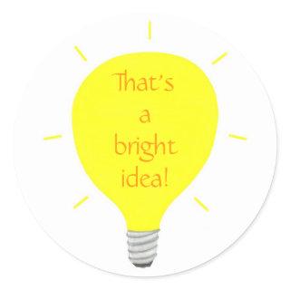 That's a bright idea, Yellow Light Bulb stickers