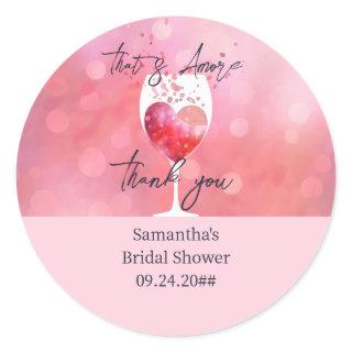 Thats Amore Italian Vino Before Vows Bridal Shower Classic Round Sticker
