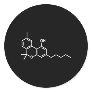 Thc Molecule Tetrahydro Chemical Structure Classic Round Sticker