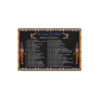 The 42 Laws Of Maat - Negative Confessions Canvas Print