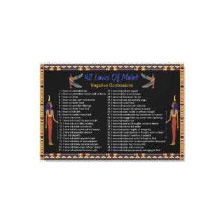 The 42 Laws Of Maat - Negative Confessions Canvas Print