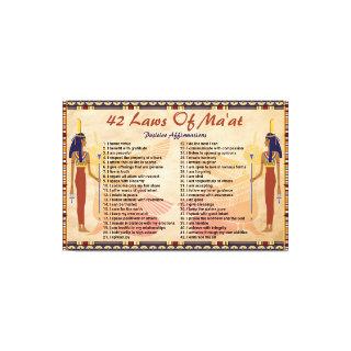 The 42 Laws Of Maat - Positive Affirmations Canvas