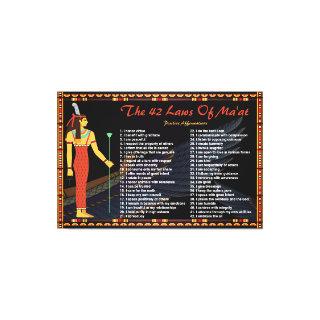 The 42 Laws Of Maat - Positive Affirmations Canvas Print