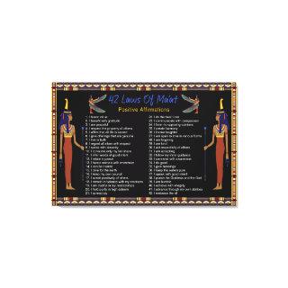 The 42 Laws Of Maat - Positive Affirmations Canvas Print