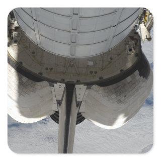 The aft portion of the Space Shuttle Endeavour 2 Square Sticker