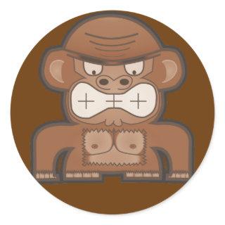 The Angry Donkey Monkey - Customizable Background Classic Round Sticker