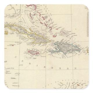 The Antilles or WestIndia Islands Square Sticker