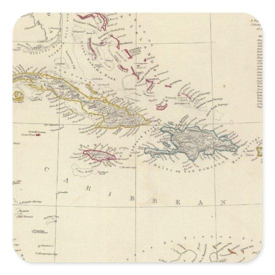 The Antilles or WestIndia Islands Square Sticker