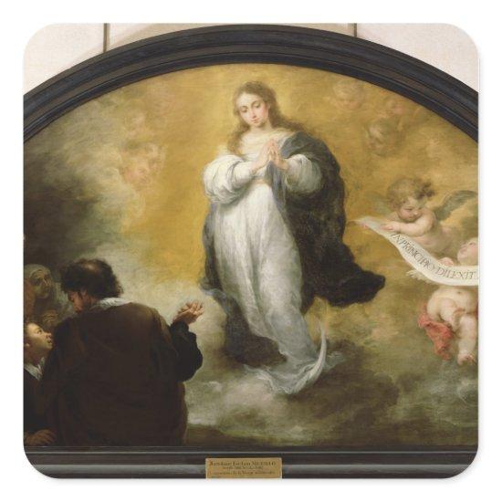 The Apparition of the Virgin, 1665 Square Sticker