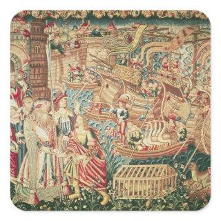 The Arrival of Vasco da Gama  in Calcutta Square Sticker