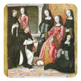 The Author Offering his Book to Anne of Square Sticker