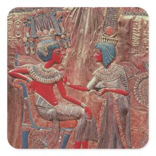 The back of the throne of Tutankhamun Square Sticker