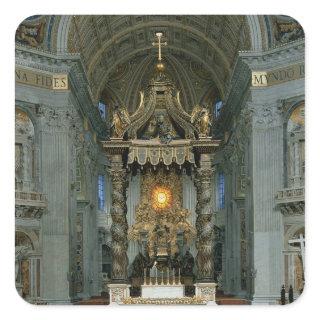 The Baldacchino, the high altar and the chair Square Sticker