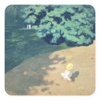 The Balloon or Corner of a Park with a Child Square Sticker