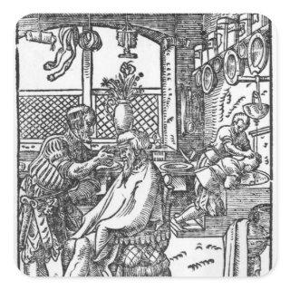 The Barber Square Sticker