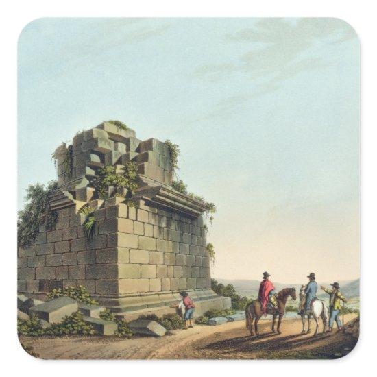 The Base of a Colossal Column near Syracuse, plate Square Sticker