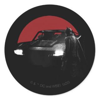 The Batman & Batmobile Graphic Classic Round Sticker
